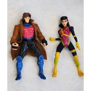 1996 X-Men Gambit Jubilee 5" Action Figures Lot of 2 Toys Marvel Figure